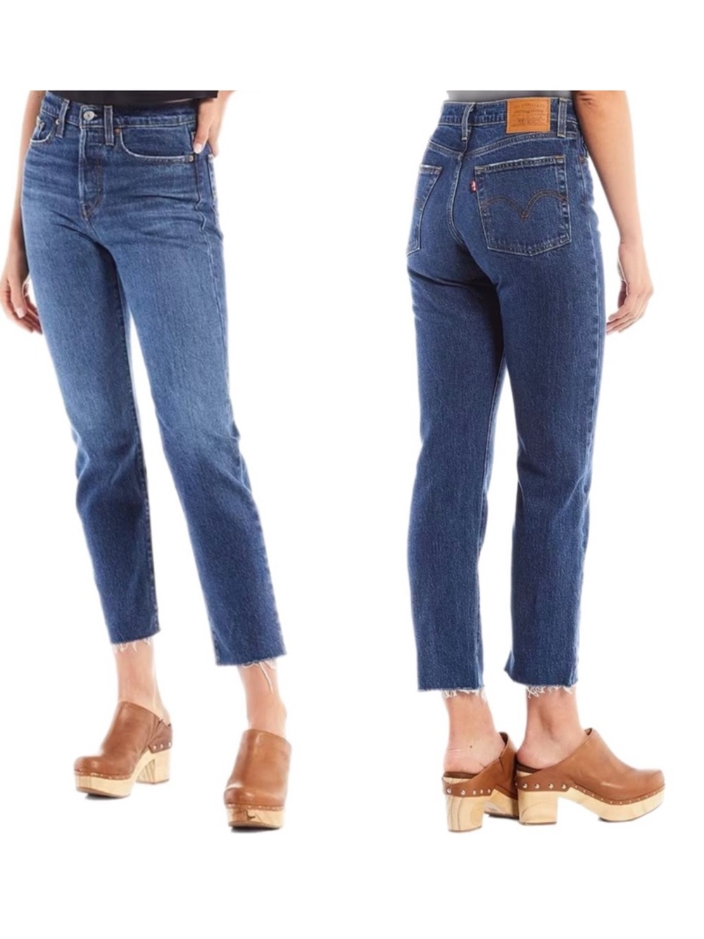 Levi's Wedgie Straight Leg High Rise Raw Hem Jeans